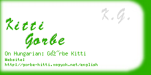 kitti gorbe business card